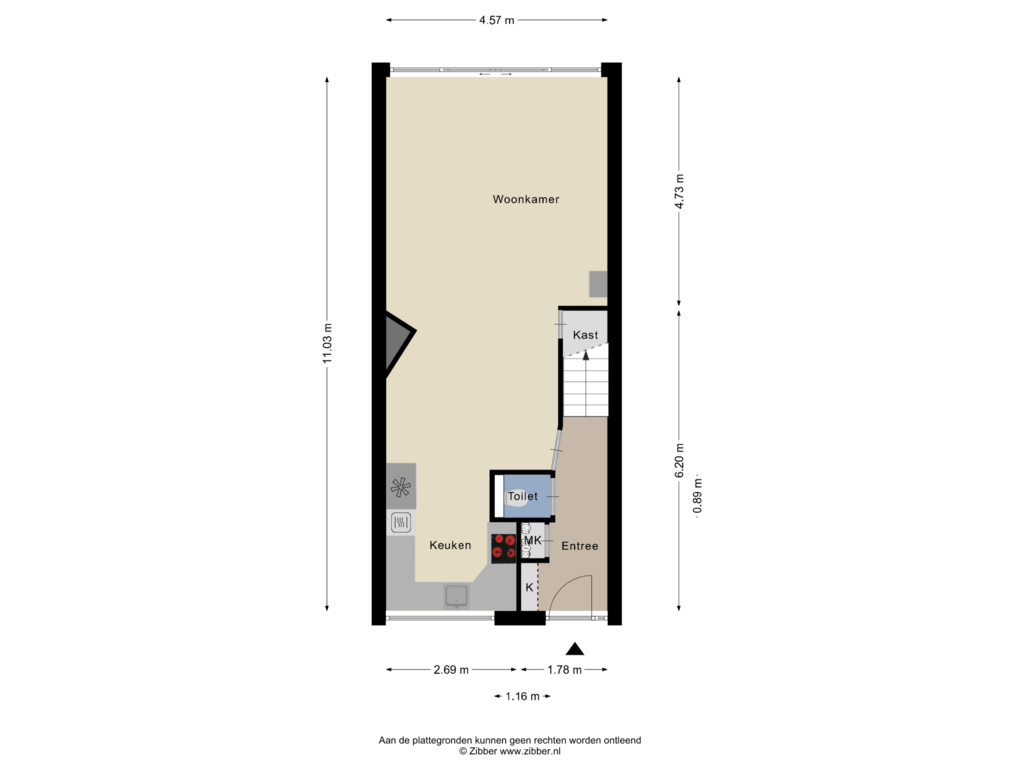 View floorplan of Begane Grond of A. Noordewier-Reddingiuslaan 5