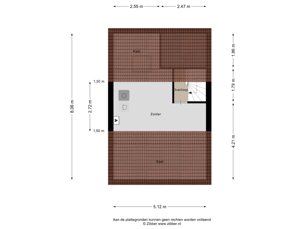 Bekijk plattegrond van Zolder van Doornappel 11