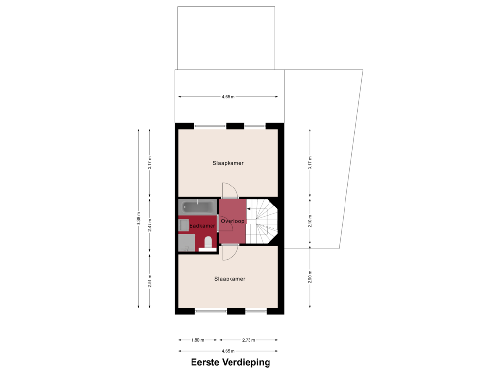 Bekijk plattegrond van Eerste Verdieping van Bonte Beer 24