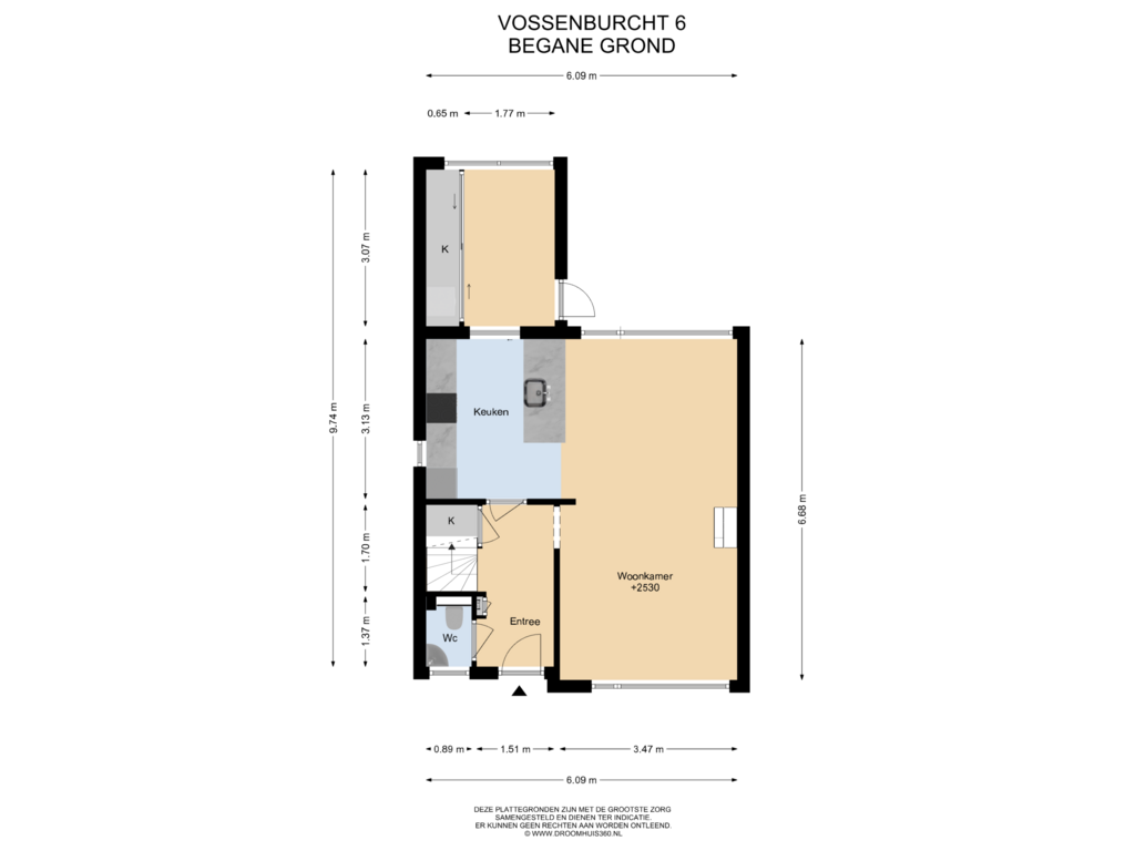 View floorplan of Begane grond of Vossenburcht 6