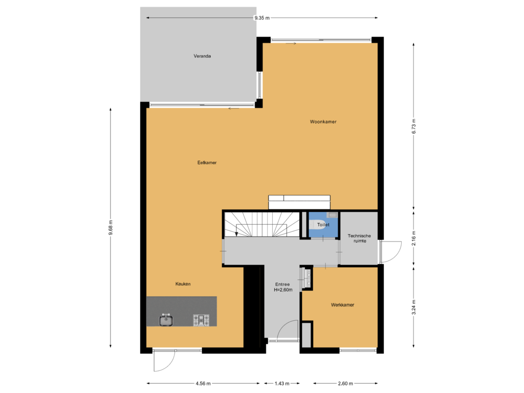 Bekijk plattegrond van Begane grond van Rikki Visserstraat 13