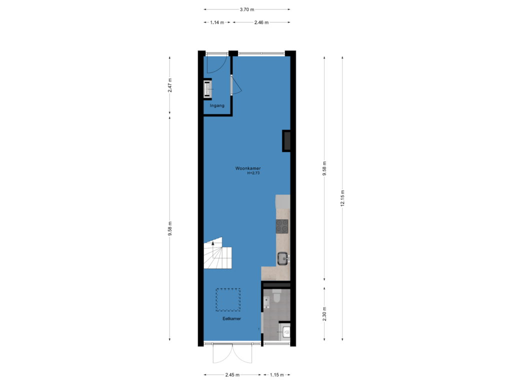 Bekijk plattegrond van Begane grond van IJssellaan 111