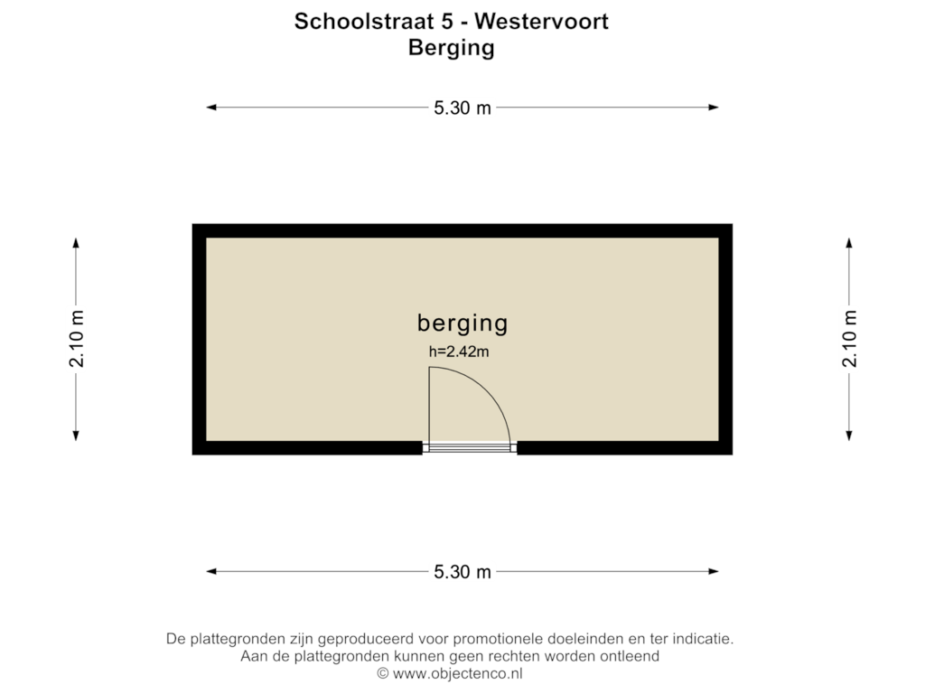 Bekijk plattegrond van Berging van Schoolstraat 5