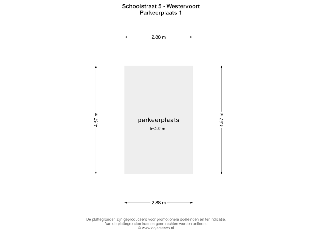 Bekijk plattegrond van Parkeerplaats 1 van Schoolstraat 5