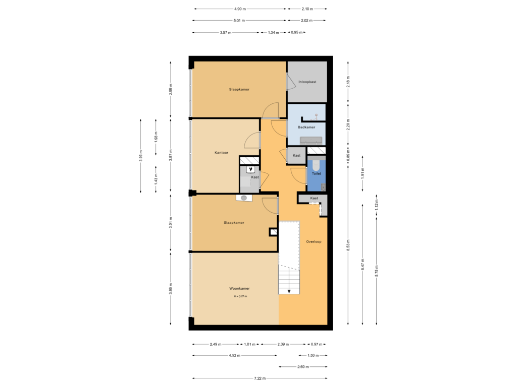 View floorplan of 2e Verdieping of Binckhorstlaan 315-J