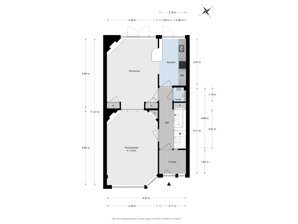 Bekijk plattegrond van Begane grond van Prins Mauritslaan 76