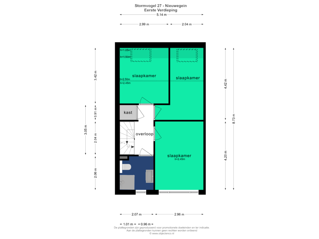 View floorplan of EERSTE VERDIEPING of Stormvogel 27