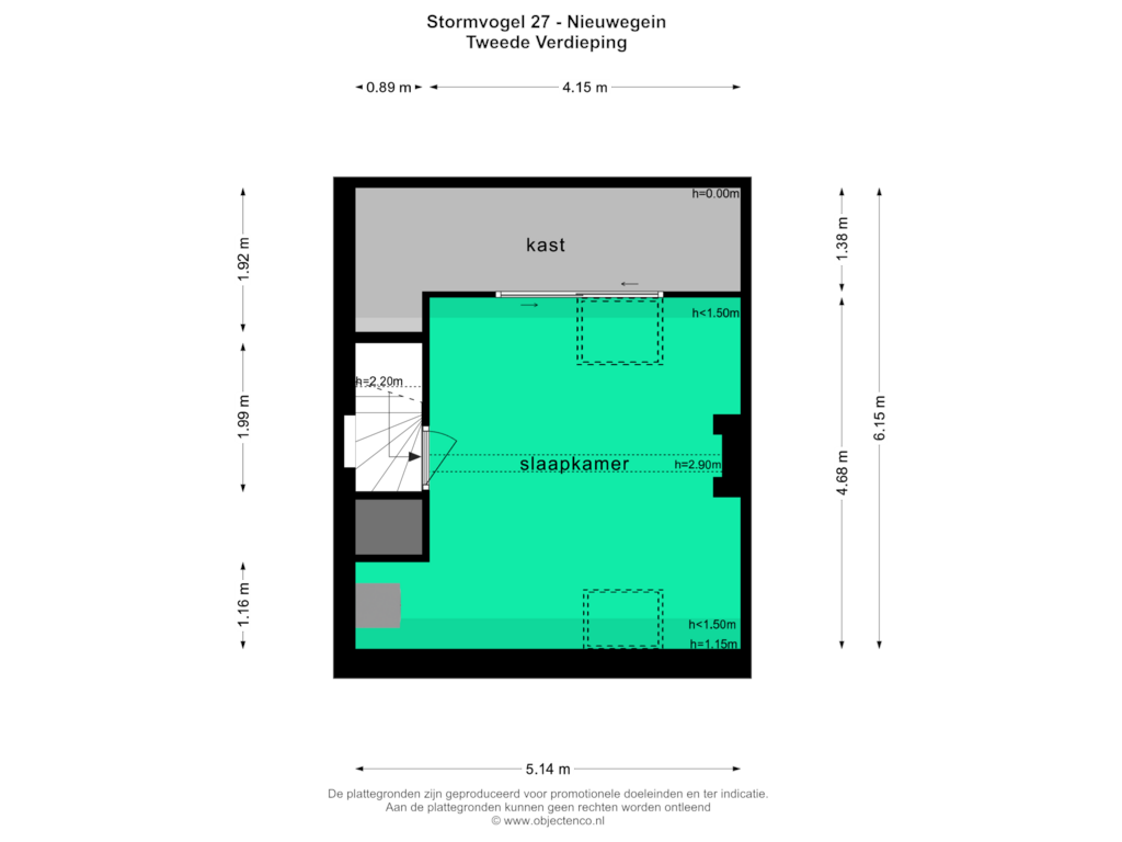 View floorplan of TWEEDE VERDIEPING of Stormvogel 27