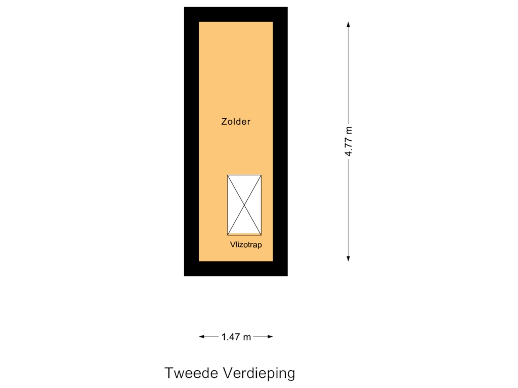 Bekijk plattegrond van Tweede Verdieping van Lingsesdijk 13-D