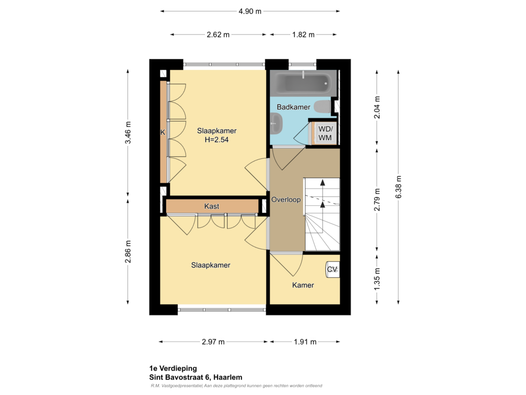 Bekijk plattegrond van 1e Verdieping van Sint-Bavostraat 6