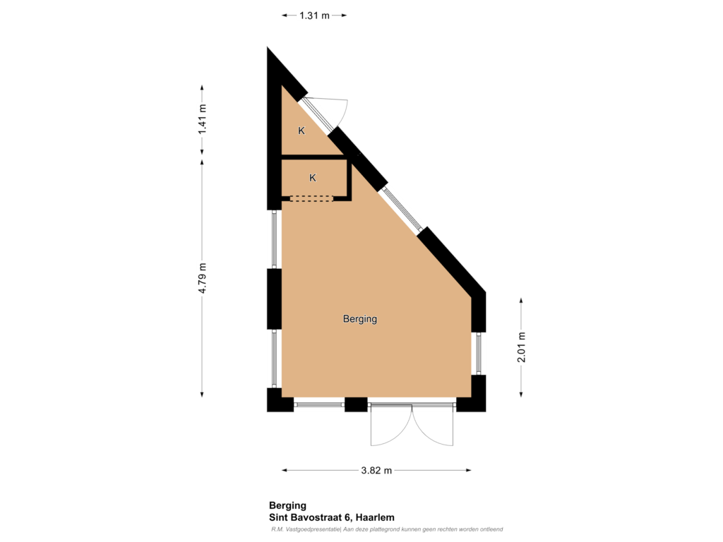 Bekijk plattegrond van Berging van Sint-Bavostraat 6