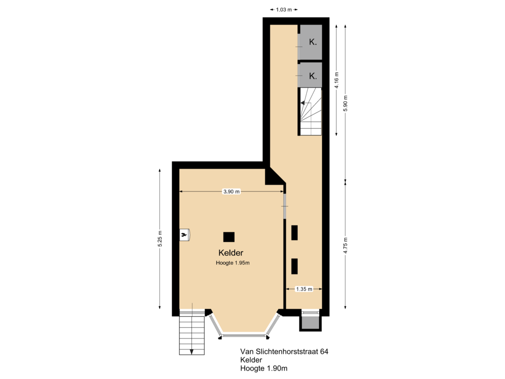 View floorplan of Floor 3 of van Slichtenhorststraat 64