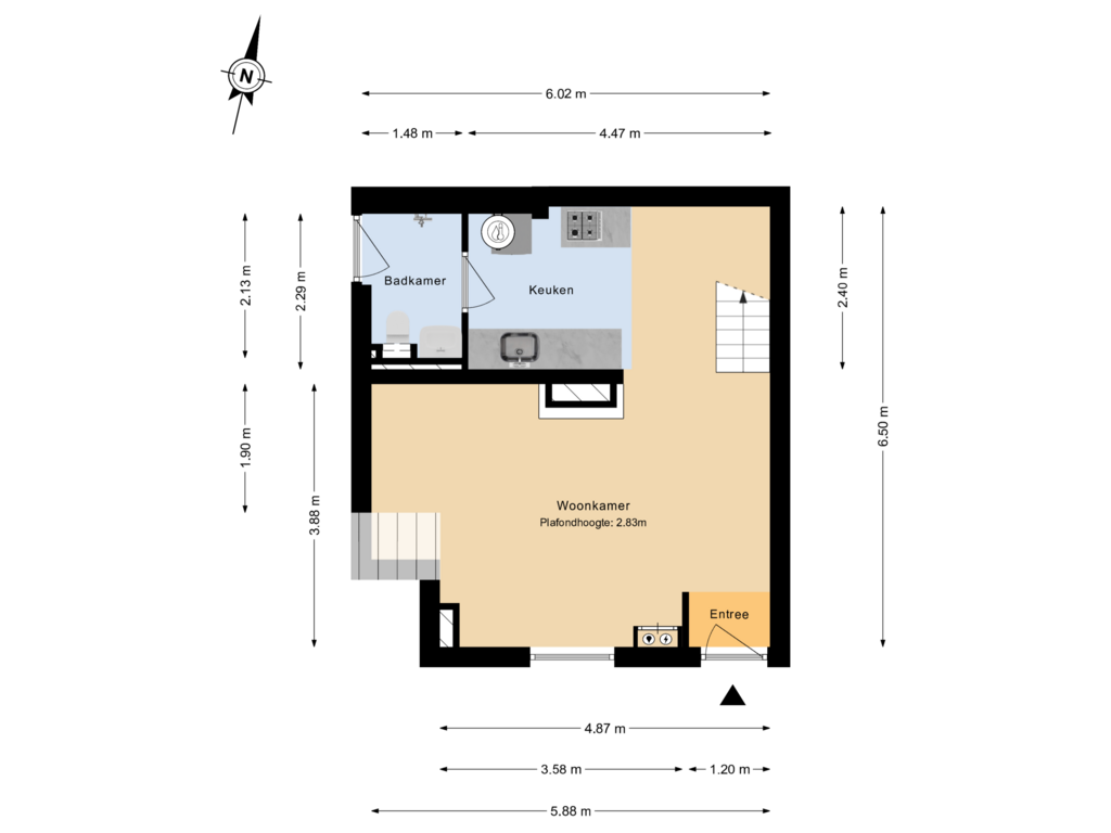 Bekijk plattegrond van Begane grond van Koningstraat 35