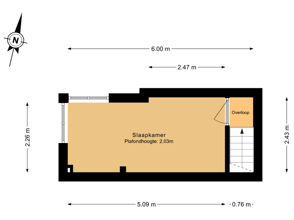 Bekijk plattegrond van 1e verdieping van Koningstraat 35