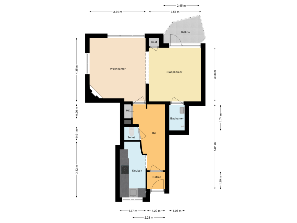 Bekijk plattegrond van Appartement van Ridderspoorweg 154