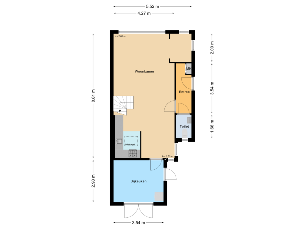 View floorplan of Begane grond of Torenstraat 1