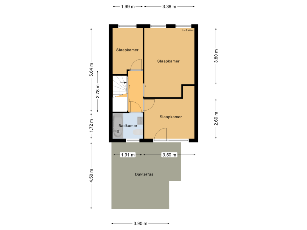 View floorplan of  Eerste verdieping of Torenstraat 1