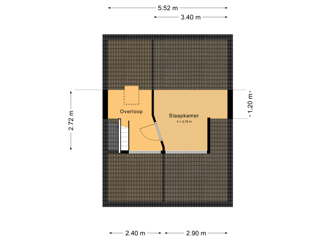 View floorplan of Zolder of Torenstraat 1