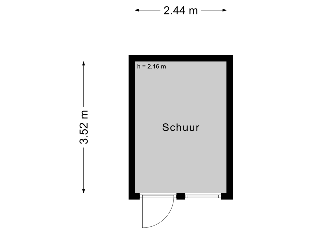 View floorplan of Schuur of Torenstraat 1