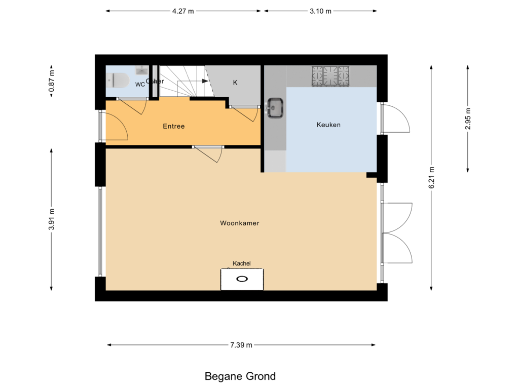 Bekijk plattegrond van Begane Grond van Vroonland 30