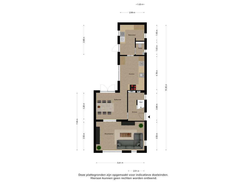 Bekijk plattegrond van Begane grond van Westwal 25-A