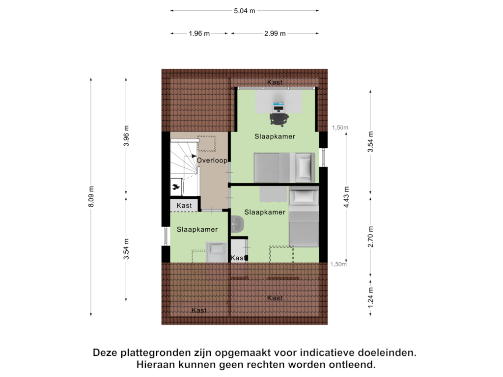 Bekijk plattegrond van Tweede Verdieping van Hazelaarstraat 4