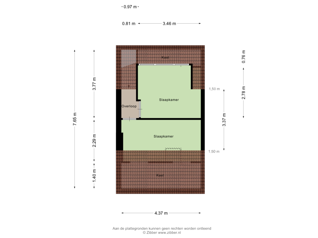 Bekijk plattegrond van Tweede verdieping van Blazoenstraat 26