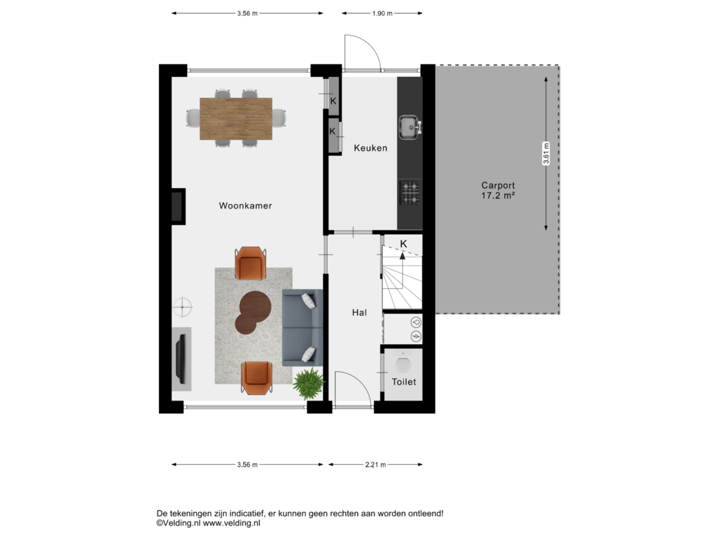 Bekijk plattegrond van Woonlaag 1 van Bilderdijkstraat 5