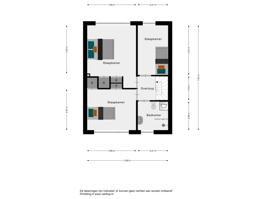 Bekijk plattegrond van Woonlaag 2 van Bilderdijkstraat 5