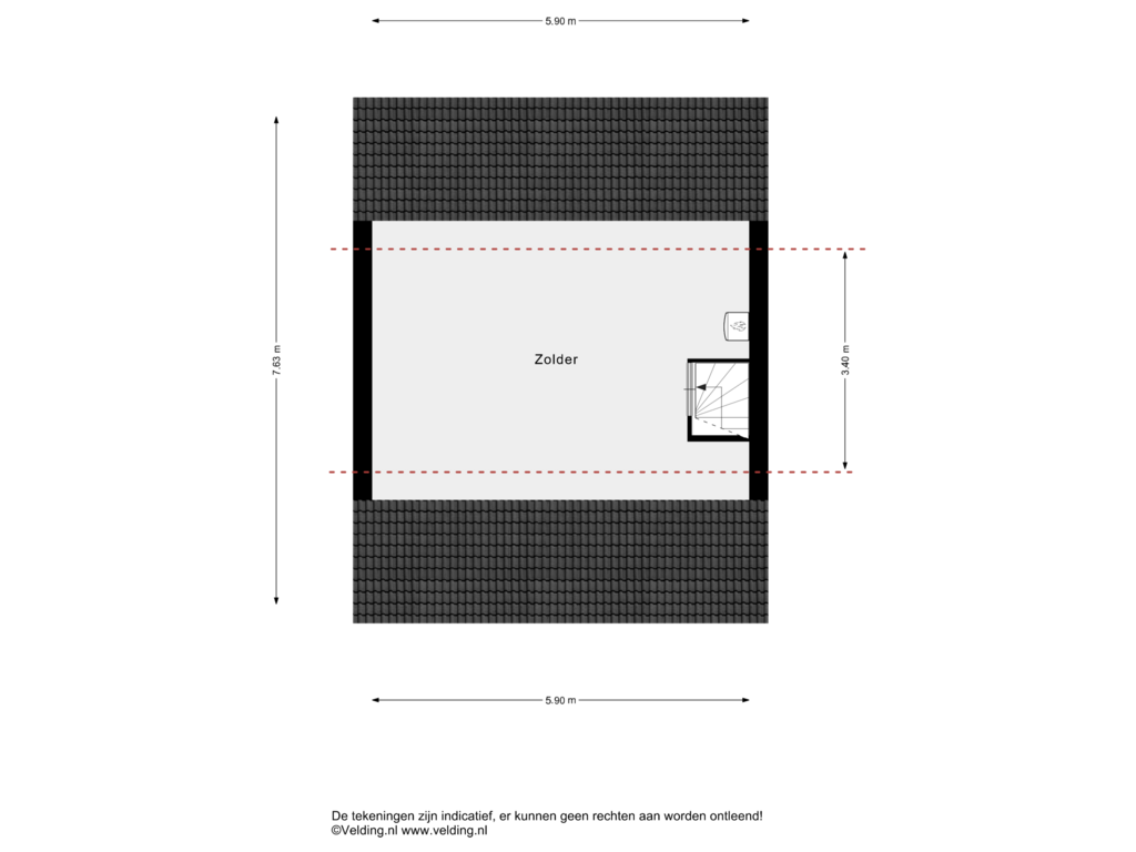 Bekijk plattegrond van Woonlaag 3 van Bilderdijkstraat 5