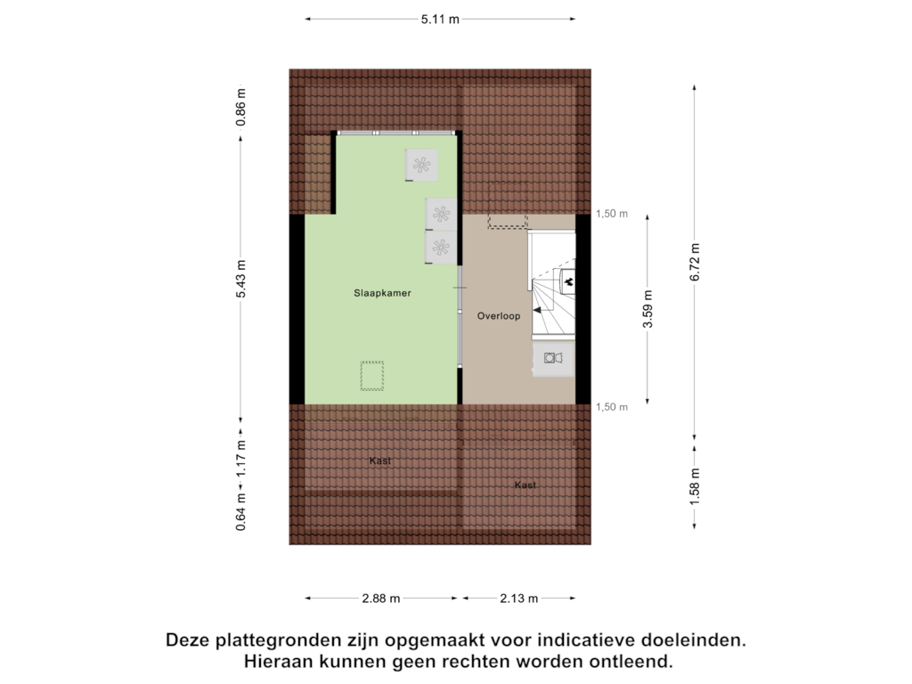 Bekijk plattegrond van Tweede Verdiepinng van Dierenriem 88