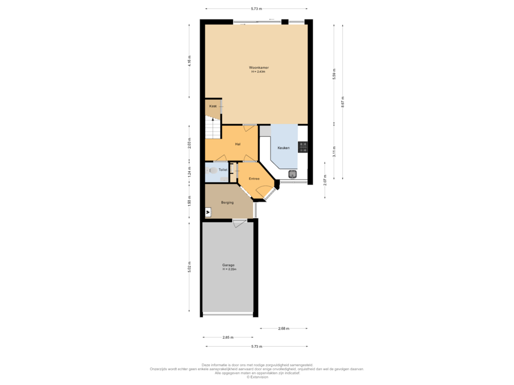 View floorplan of Begane grond of Clara Peeterslaan 59