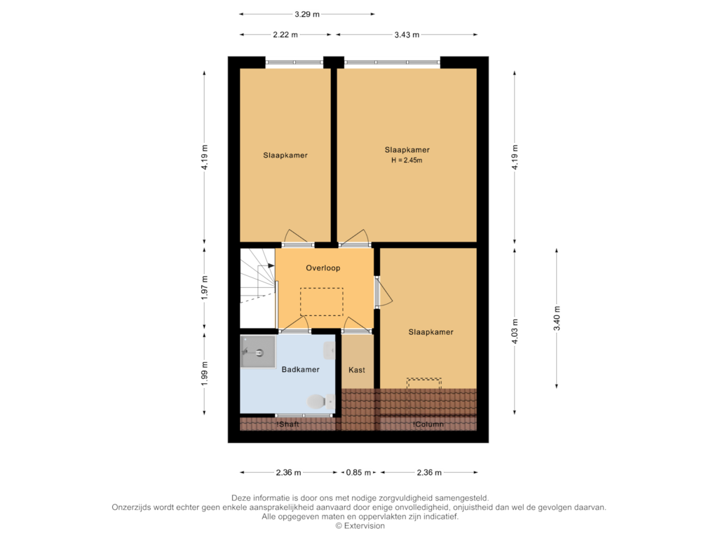 View floorplan of Eerste verdieping of Clara Peeterslaan 59