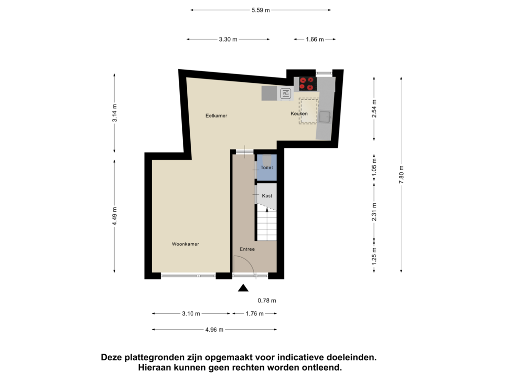 Bekijk plattegrond van Begane Grond van Botervatsteeg 8