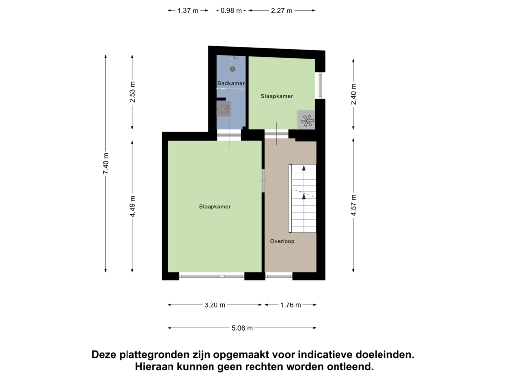 Bekijk plattegrond van Eerste Verdieping van Botervatsteeg 8