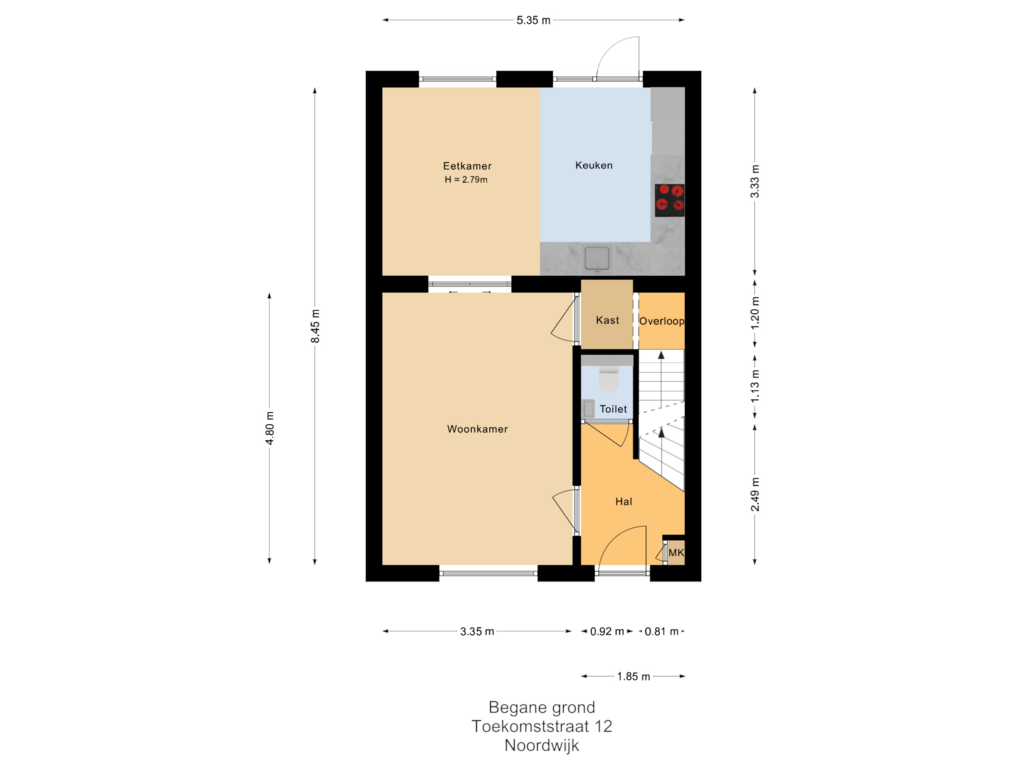 Bekijk plattegrond van Begane grond van Toekomststraat 12