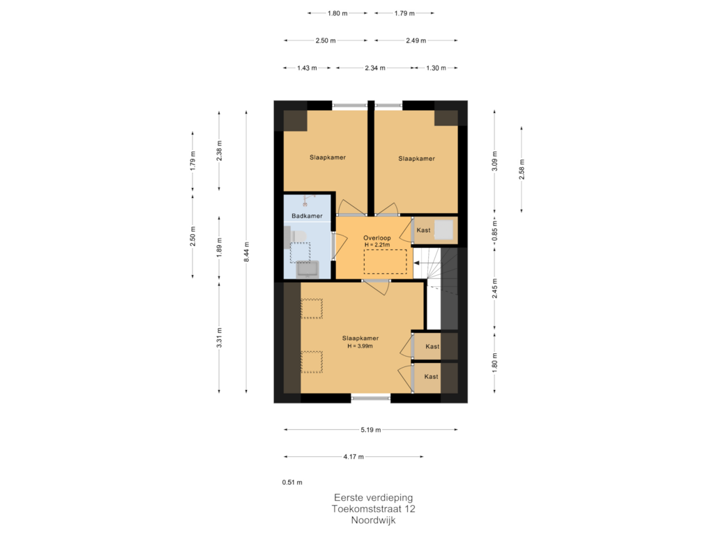 Bekijk plattegrond van Eerste verdieping van Toekomststraat 12