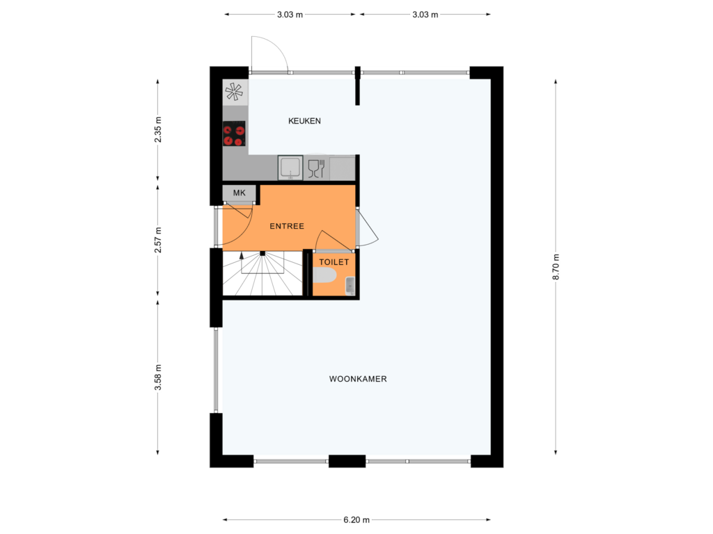 Bekijk plattegrond van BEGANE GROND van Bredenhorst 137