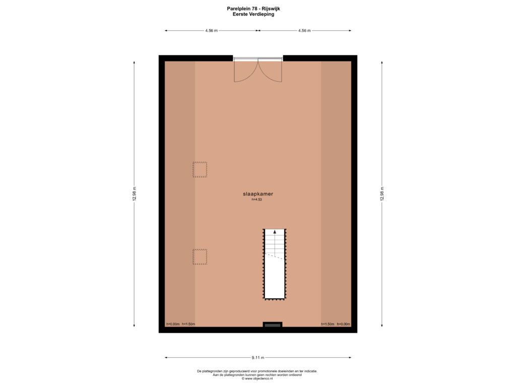 Bekijk plattegrond van EERSTE VERDIEPING van Parelplein 78