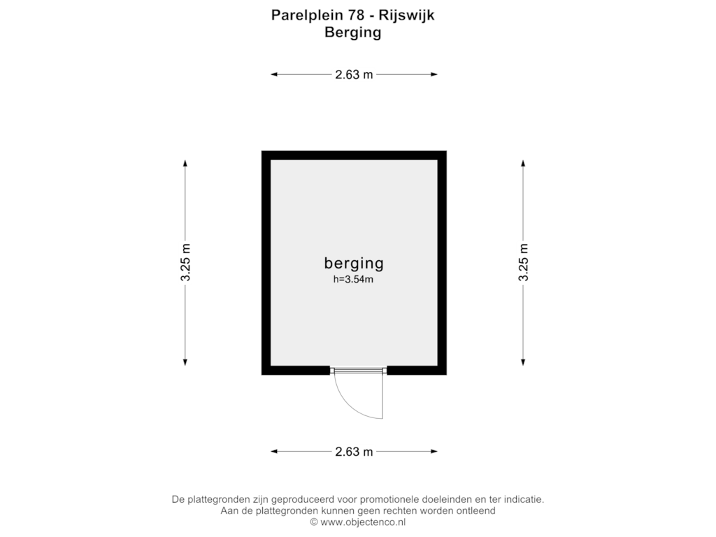 Bekijk plattegrond van BERGING van Parelplein 78