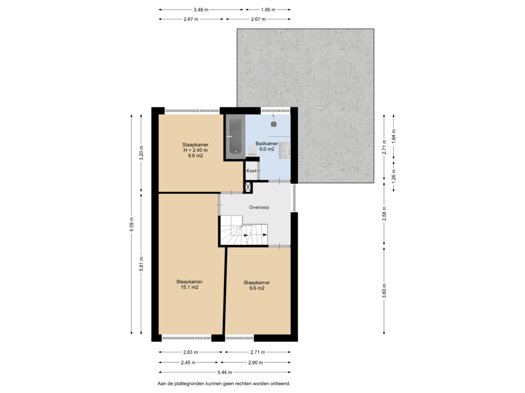 View floorplan of 1e Verdieping of De Dassenboarch 1