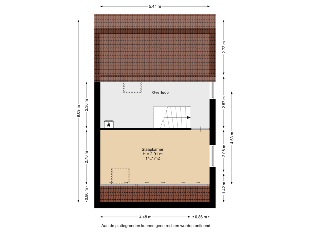 View floorplan of 2e Verdieping of De Dassenboarch 1