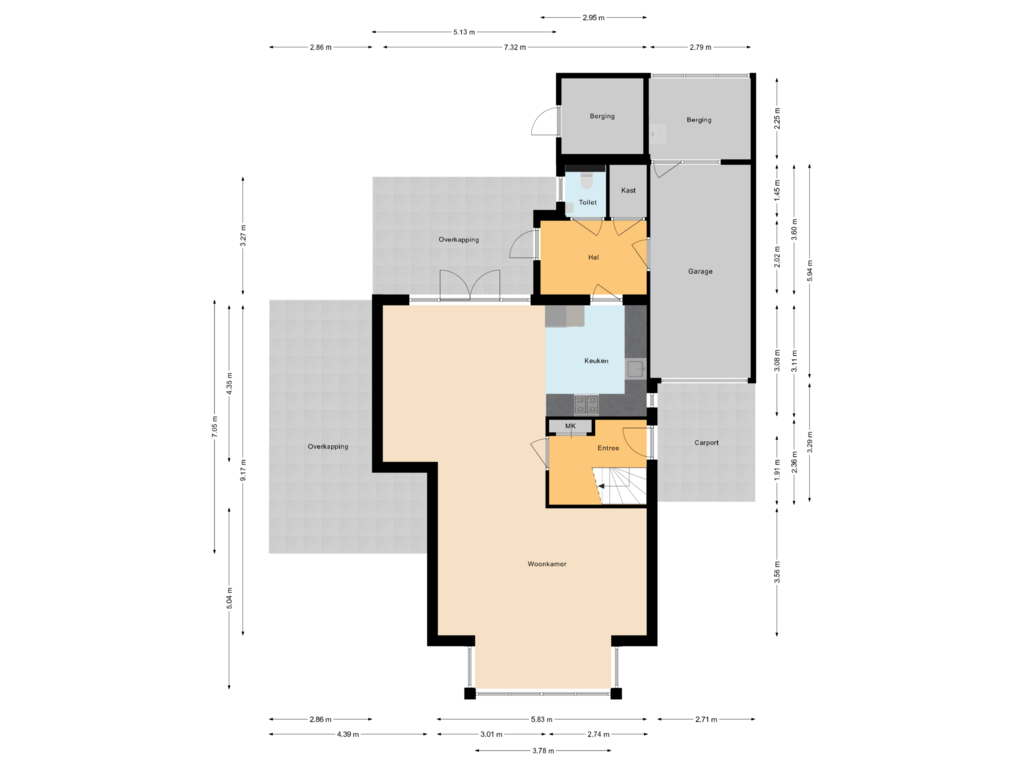 Bekijk plattegrond van Begane grond van Schuttevaer 20