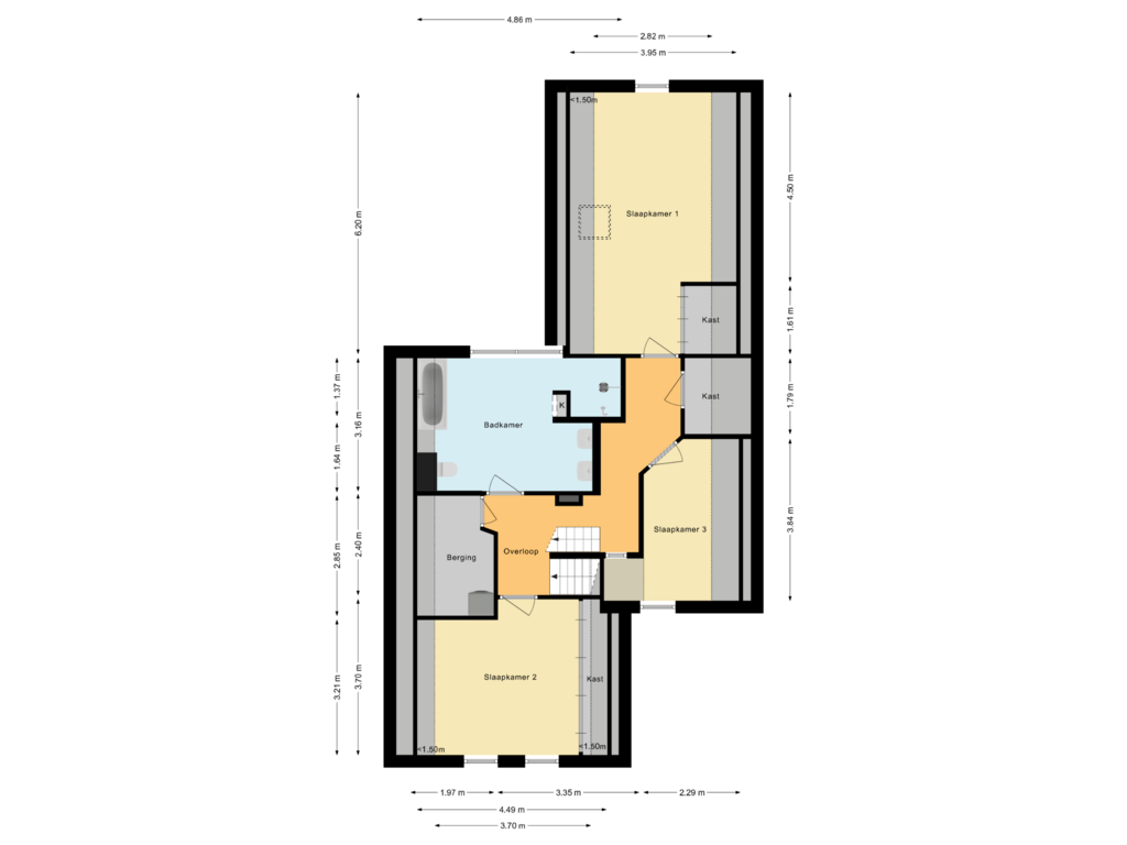 Bekijk plattegrond van Eerste verdieping van Schuttevaer 20