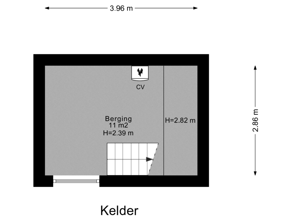 View floorplan of Kelder of Lomboklaan 17