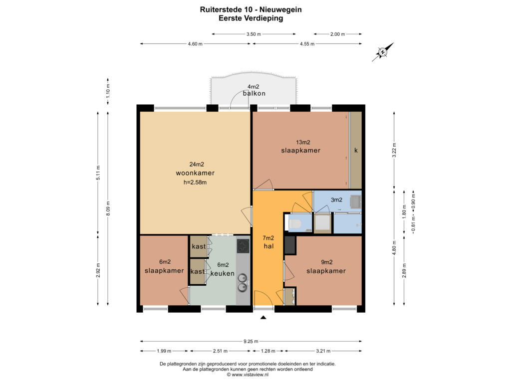 View floorplan of EERSTE VERDIEPING of Ruiterstede 10