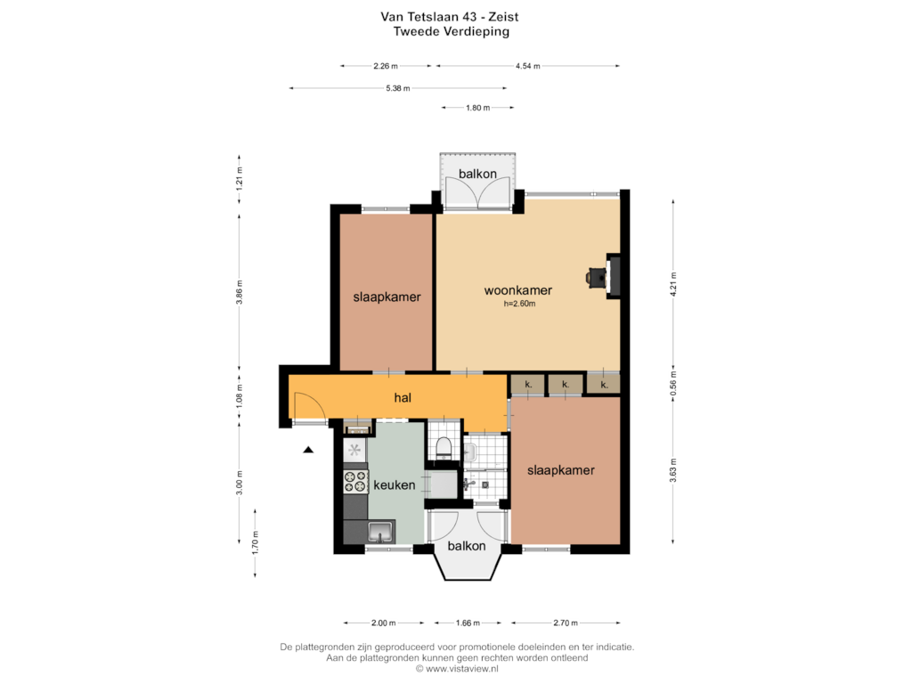 Bekijk plattegrond van Tweede Verdieping van Van Tetslaan 43