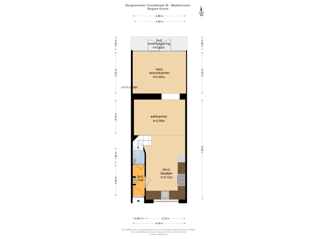 Bekijk plattegrond van BEGANE GROND van Burgemeester Trooststraat 39