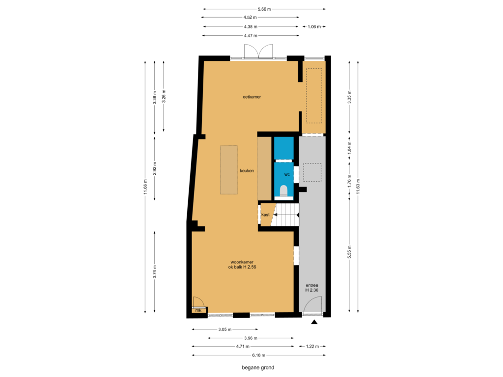 Bekijk plattegrond van begane grond van Schoolstraat 24