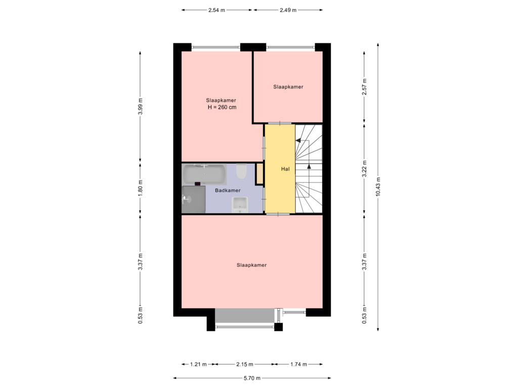 View floorplan of Eerste verdieping of Roer 32